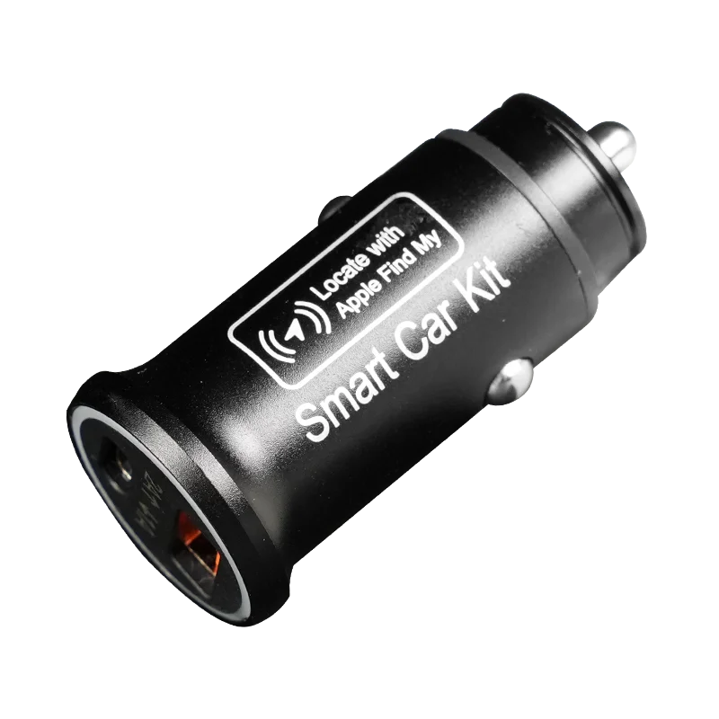 Modmania 20W Car Charger with Built-In GPS Tracker | USB-C & QC3.0 Fast Charging | Apple Find My Compatible