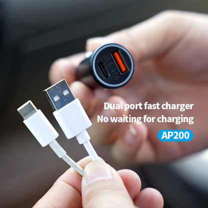 Modmania 20W Car Charger with Built-In GPS Tracker | USB-C & QC3.0 Fast Charging | Apple Find My Compatible